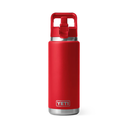 YETI RAMBLER BOTTLE 26oz 760ml WITH STRAW CAP [CLR:RESCUE RED]