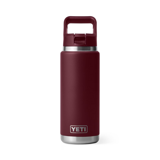 YETI RAMBLER BOTTLE 26oz 760ml WITH STRAW CAP [CLR:WILD VINE RED]
