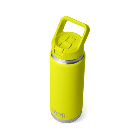 YETI RAMBLER BOTTLE 26oz 760ml WITH STRAW CAP [CLR:FIREFLY YELLOW]