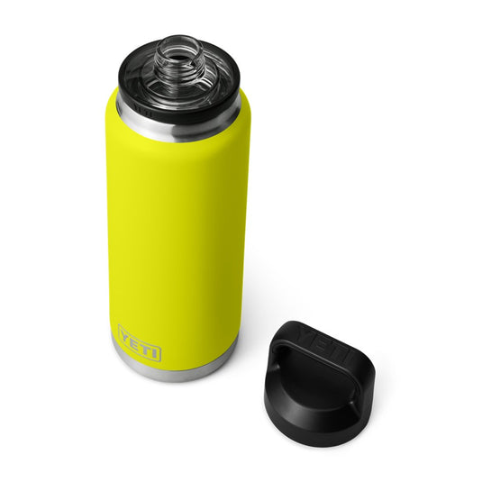 YETI RAMBLER BOTTLE 36oz 1065ML WITH CHUG CAP [CLR:FIREFLY YELLOW]