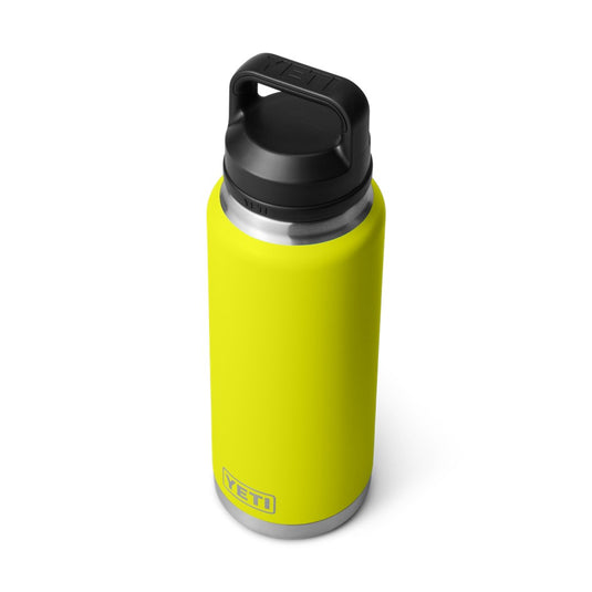 YETI RAMBLER BOTTLE 36oz 1065ML WITH CHUG CAP [CLR:FIREFLY YELLOW]