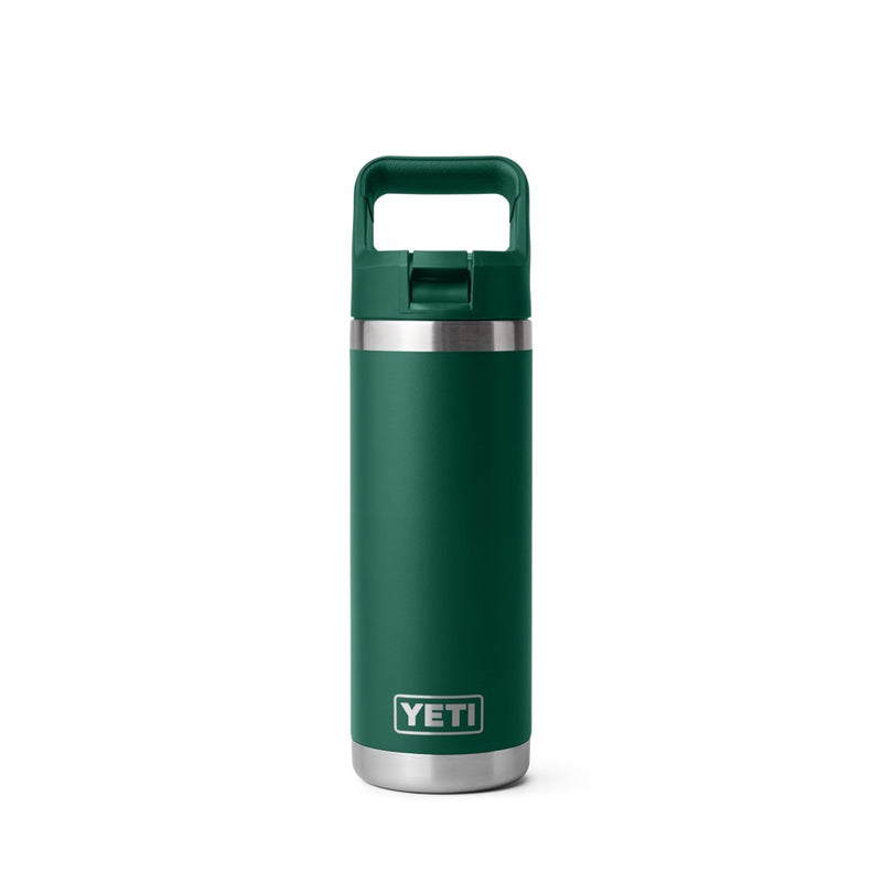 Load image into Gallery viewer, YETI RAMBLER BOTTLE 18oz 532ml WITH STRAW CAP [CLR:BLACK FOREST GREEN]
