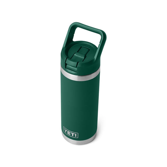 YETI RAMBLER BOTTLE 18oz 532ml WITH STRAW CAP [CLR:BLACK FOREST GREEN]
