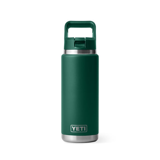 YETI RAMBLER BOTTLE 26oz 760ml WITH STRAW CAP [CLR:BLACK FOREST GREEN]