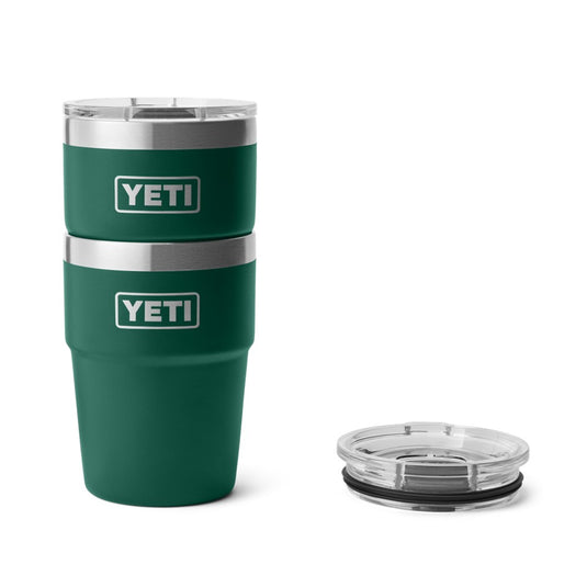 YETI RAMBLER 16oz 473ml STACKABLE CUP [CLR:BLACK FOREST GREEN]