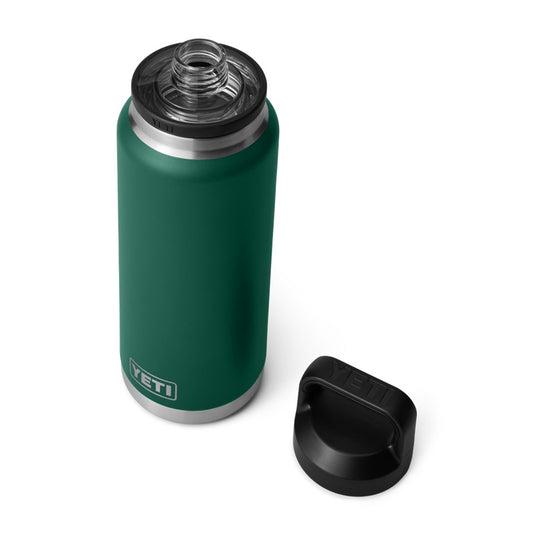 YETI RAMBLER BOTTLE 36oz 1065ML WITH CHUG CAP [CLR:BLACK FOREST GREEN]