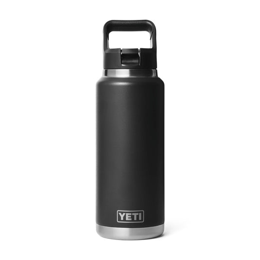 YETI RAMBLER BOTTLE 36oz 1065ML WITH STRAW CAP [CLR:BLACK]