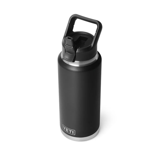YETI RAMBLER BOTTLE 36oz 1065ML WITH STRAW CAP [CLR:BLACK]