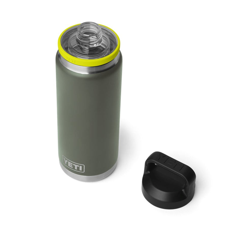Load image into Gallery viewer, YETI RAMBLER BOTTLE 26oz 760ML WITH CHUG CAP [CLR:CAMP GREEN/FIREFLY YELLOW]
