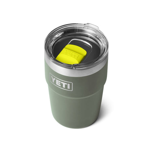 YETI RAMBLER 16oz 473ml STACKABLE CUP [CLR:CAMP GREEN/FIREFLY YELLOW]