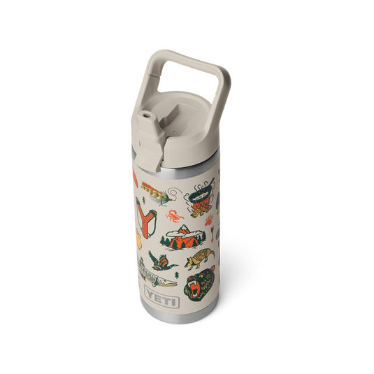 YETI RAMBLER BOTTLE 18oz 532ml WITH STRAW CAP [CLR:CAPE SUMMER CAMP]