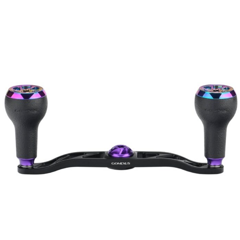 Load image into Gallery viewer, GOMEXUS 120MM ALUMINIUM BAITCAST HANDLE TPE 27MM [SZ:8X5 CLR:BLACK &amp; PURPLE]
