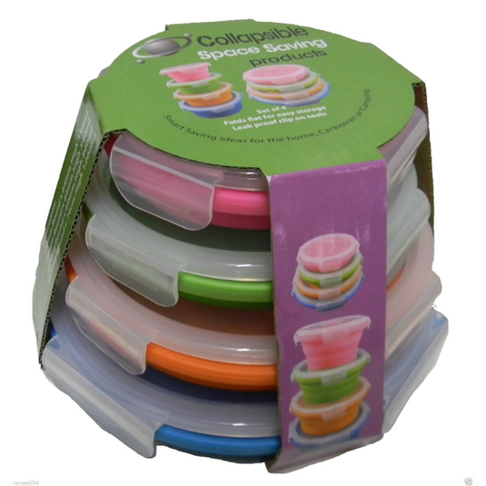 COLLAPSIBLE ROUND SILICONE TUB SET OF 4
