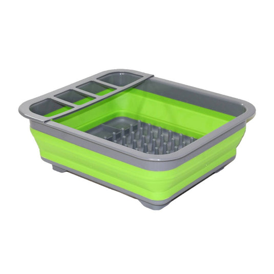 COLLAPSIBLE SILICONE DISH DRAINER GREEN