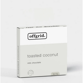 OFFGRID MILK CHOCOLATE TOASTED COCONUT 65 GRAMS