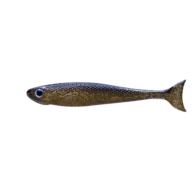 Load image into Gallery viewer, BITE ME LURES 5" [CLR:GOLD BLACK BACK]
