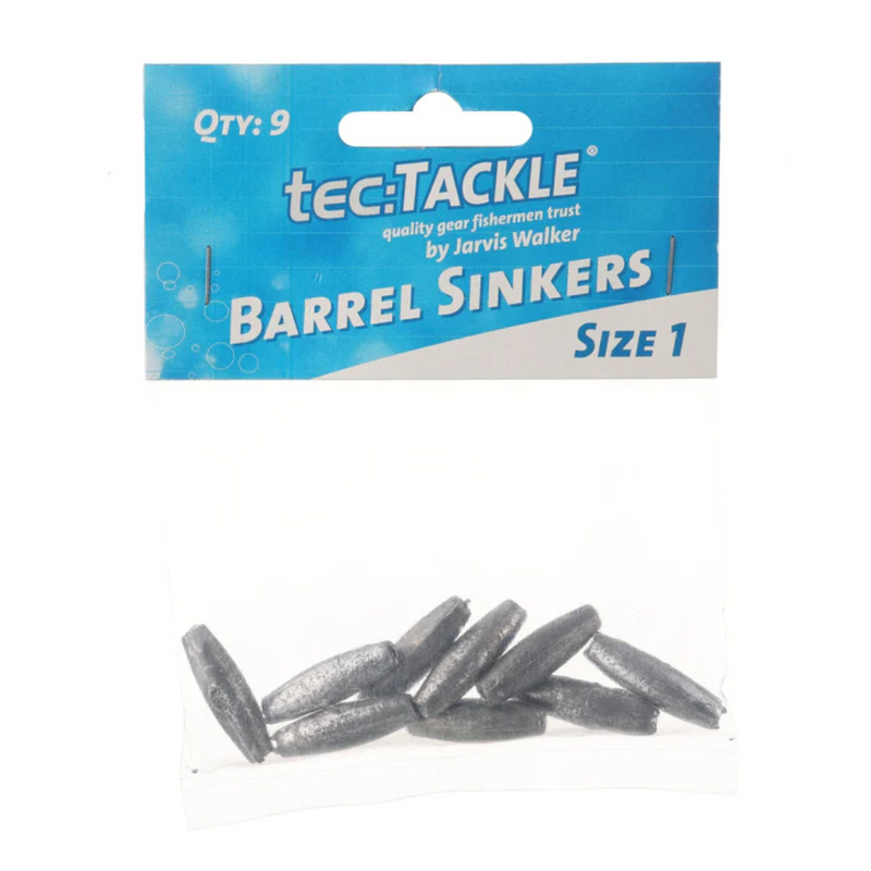 Load image into Gallery viewer, JARVIS WALKER TEC TACKLE BARREL SINKER [SZ:#1 PS:9 PACK]
