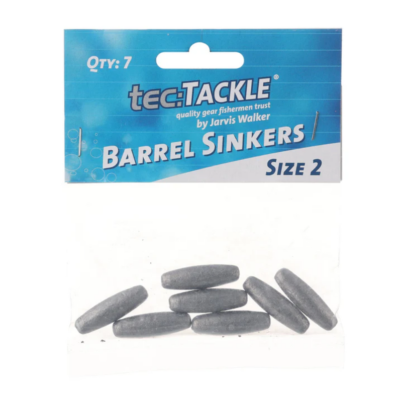 Load image into Gallery viewer, JARVIS WALKER TEC TACKLE BARREL SINKER [SZ:#2 PS:7 PACK]
