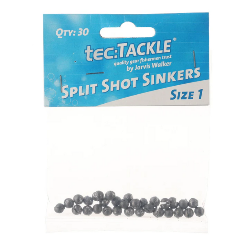 Load image into Gallery viewer, JARVIS WALKER TEC TACKLE SPLIT SHOT SINKERS [SZ:#1 PS:30 PACK]
