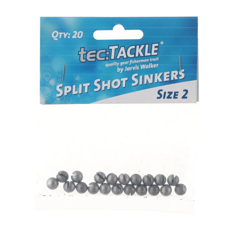 Load image into Gallery viewer, JARVIS WALKER TEC TACKLE SPLIT SHOT SINKERS [SZ:#2 PS:20 PACK]
