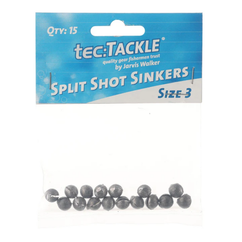 Load image into Gallery viewer, JARVIS WALKER TEC TACKLE SPLIT SHOT SINKERS [SZ:#3 PS:15 PACK]
