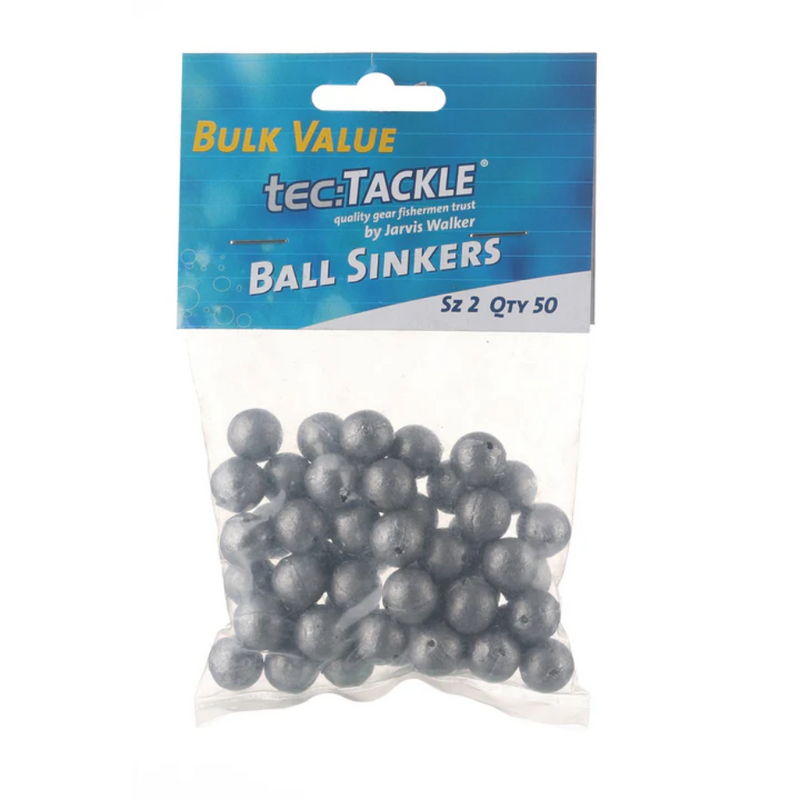 Load image into Gallery viewer, JARVIS WALKER TEC TACKLE BALL SINKERS VALUE PACK [SZ:#2 PS:50 PACK]
