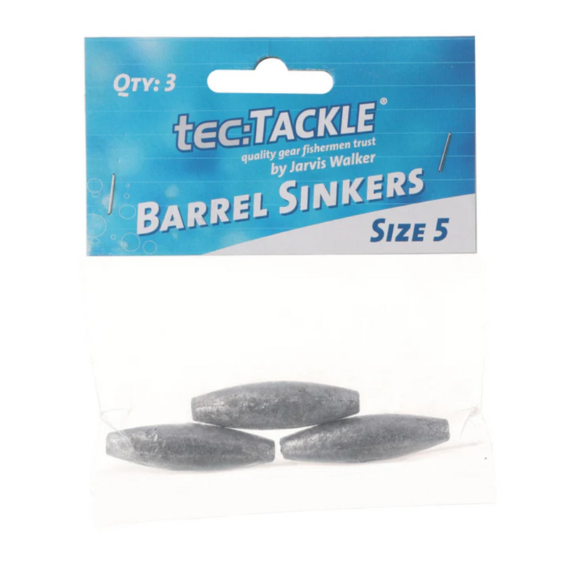 Load image into Gallery viewer, JARVIS WALKER TEC TACKLE BARREL SINKER [SZ:#5 PS:3 PACK]
