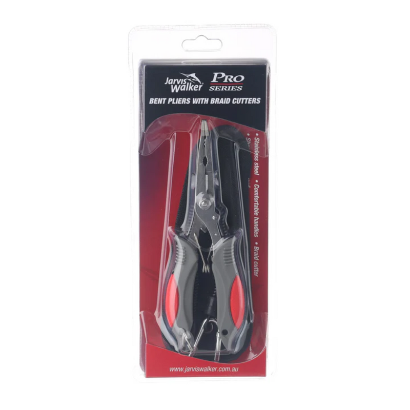 Load image into Gallery viewer, JARVIS WALKER PRO SERIES BENT PLIERS WITH BRAID CUTTERS SS
