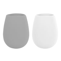 AVANTI SILICONE STEMLESS WINE GLASS SET OF 2 [CLR:WHITE / GREY]