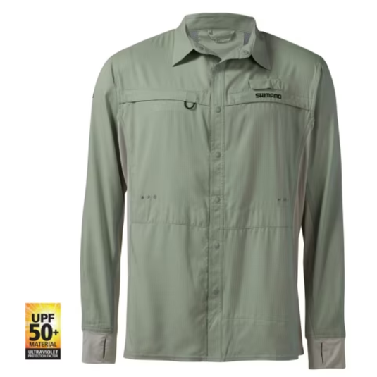 SHIMANO PRO STRETCH VENTED MENS FISHING SHIRT UPF50+ [CLR:SEAFOAM SZ:2X-LARGE]