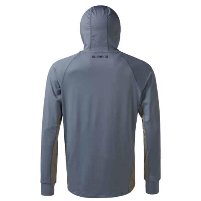 Load image into Gallery viewer, SHIMANO HOODED LONG SLEEVE TECH TEE CORPORATE COOL GREY [SZ:SMALL]
