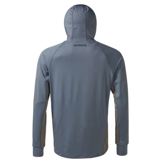 SHIMANO HOODED LONG SLEEVE TECH TEE CORPORATE COOL GREY [SZ:SMALL]