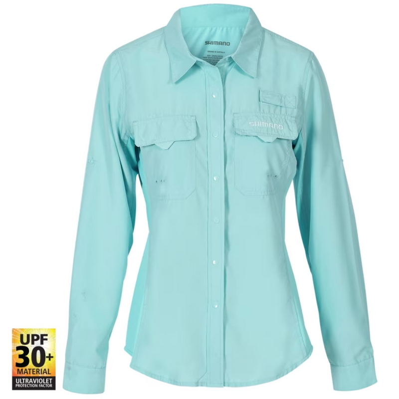 Load image into Gallery viewer, SHIMANO LADIES VENTED SHIRT [CLR:AQUA SZ:8]
