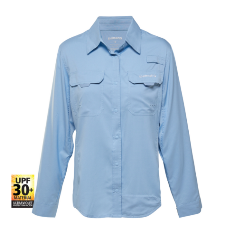 Load image into Gallery viewer, SHIMANO LADIES VENTED SHIRT [CLR:SKY BLUE SZ:12]
