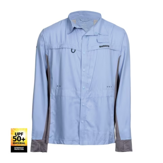 SHIMANO PRO STRETCH VENTED MENS FISHING SHIRT UPF50+ [CLR:CLOUDBURST SZ:SMALL]