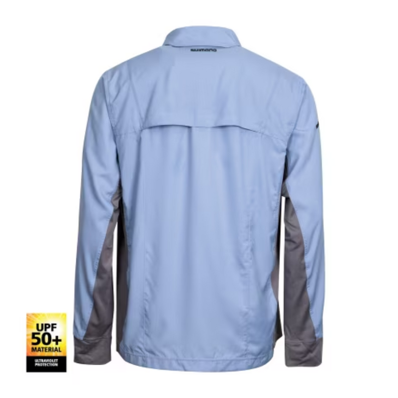 Load image into Gallery viewer, SHIMANO PRO STRETCH VENTED MENS FISHING SHIRT UPF50+ [CLR:CLOUDBURST SZ:LARGE]
