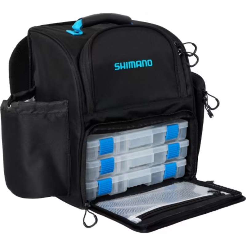 Load image into Gallery viewer, SHIMANO BACKPACK WITH TACKLE BOXES BLACK [SZ:MEDIUM]
