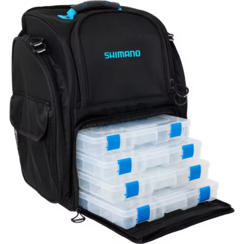 Load image into Gallery viewer, SHIMANO BACKPACK WITH TACKLE BOXES BLACK [SZ:LARGE]
