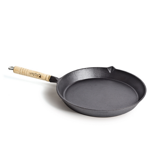 CAMPFIRE FRYPAN ROUND SOLID HANDLE 25CM