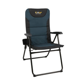 OZTRAIL RESORT 5 POSITION ARM CHAIR - NAVY