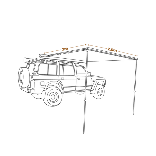 OZTRAIL BLOCKOUT AWNING 2.5M X 3M
