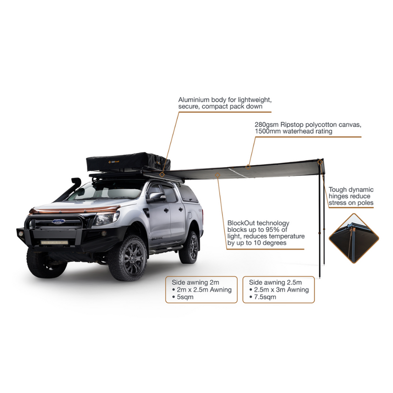 Load image into Gallery viewer, OZTRAIL BLOCKOUT AWNING 2.5M X 3M
