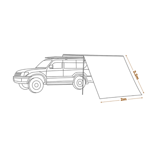 OZTRAIL BLOCKOUT AWNING FRONT WALL 2M