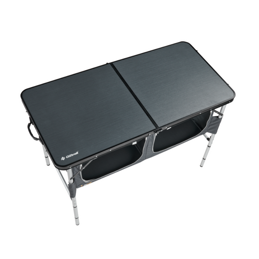 OZTRAIL FOLDING TABLE WITH STORAGE