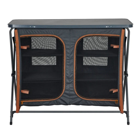 OZTRAIL DELUXE FOLDING 3 SHELF DOUBLE CUPBOARD