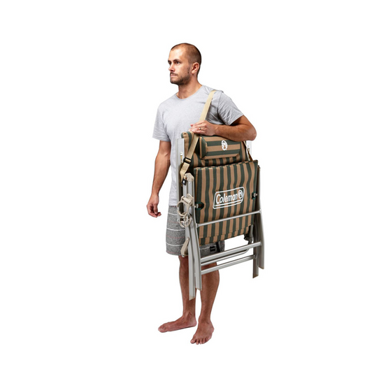 COLEMAN CHAIR FLAT FOLD 5 POS PADDED STEEL ARM
