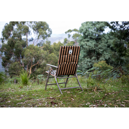 COLEMAN CHAIR FLAT FOLD 5 POS PADDED STEEL ARM