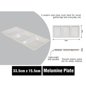 ROYAL KITCHENWARE MELAMINE SERVING PLATE 3 COMPARTMENT DISH