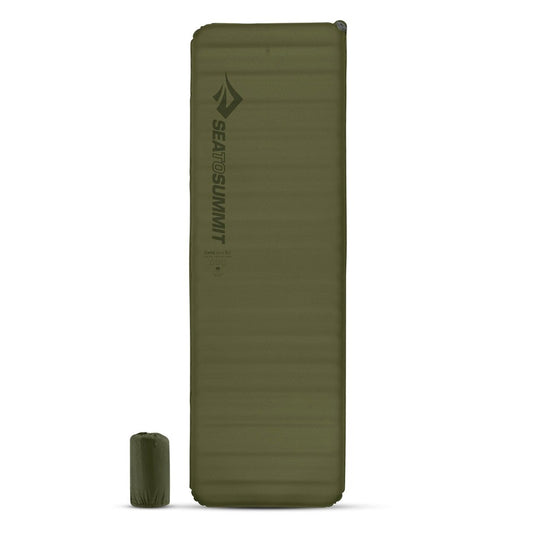 SEA TO SUMMIT CAMP MAT SELF INFLATING REGULAR RECTANGULAR WIDE GREEN