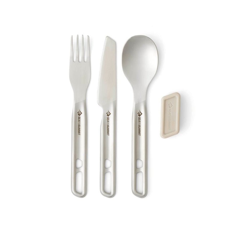Load image into Gallery viewer, SEA TO SUMMIT DETOUR STAINLESS STEEL CUTLERY SET 3 PIECES GREY
